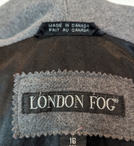London Fog Wool Hooded trench coat Plus size 16 - Picture 9 of 12